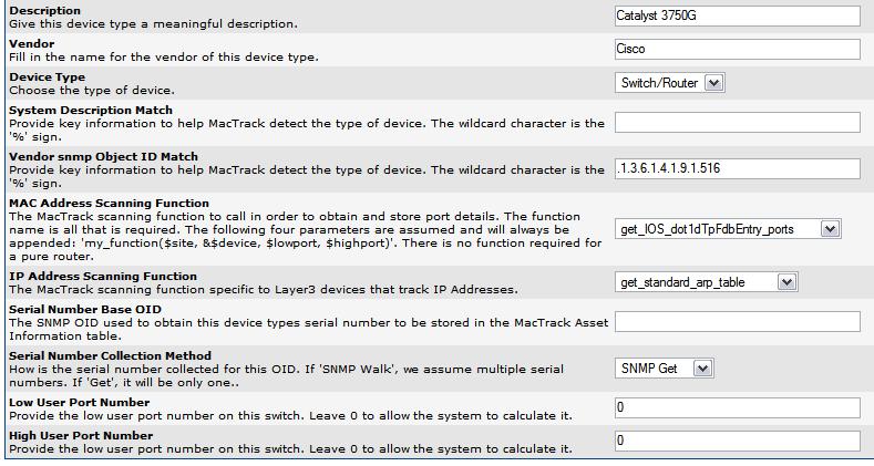 Device type for 3750