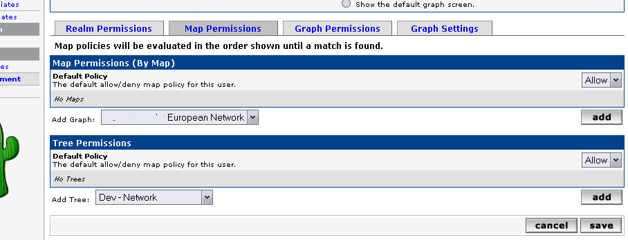 Map permissions, like graph permissions.