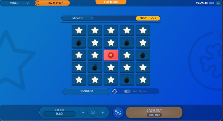 Mostbet Mines board showing a highlighted bomb reveal after a sequence of otherwise safe picks